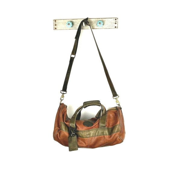 Colombian Bags Co Handbags - VTG Colombian Bags Co Brown Leather Duffel Bag